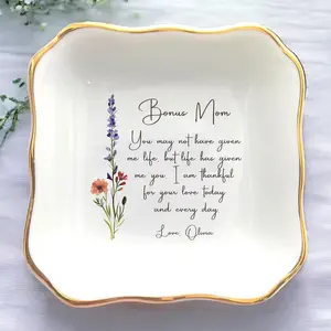 Personalized Mothers Day Gift • Ring Dish For Bonus Mom Gifts • Wedding Gift To StepMom