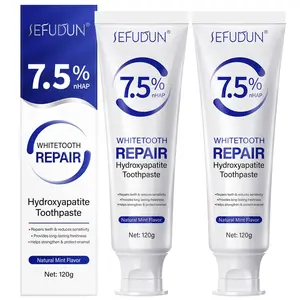 Hydroxyapatite Toothpaste, 2 Counts/set Natural Mint Flavor Toothpaste, Oral Care Toothpaste for Sensitive Teeth, Toothpaste for Men and Women, Dental Care Toothpaste, Daily Care Toothpaste, Fluoride Free Toothpaste