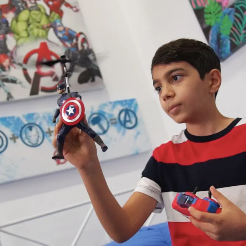 Product Introduction of MARVEL Officially Licensed Avengers IR RC Helicopter 2CH - Spider-Man Edition with LED Lights & Gyro Stabilization for Kids Ages 6+ Remote Control Airplane 12