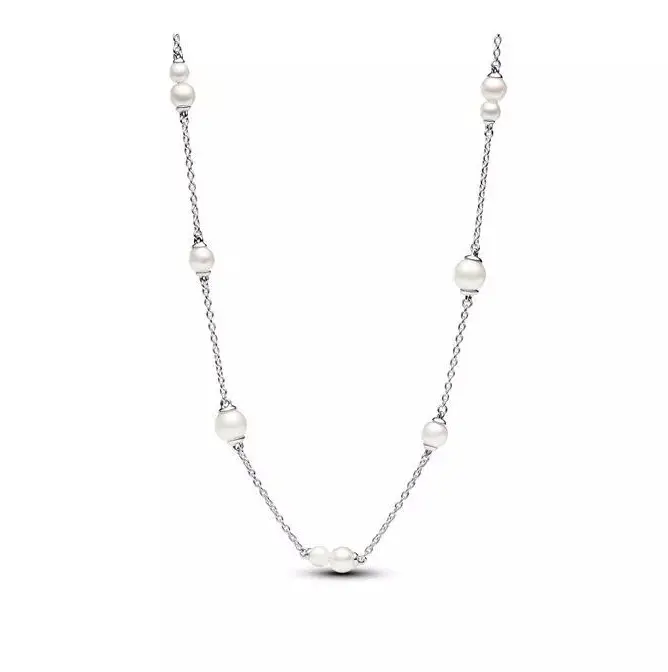 Pandora Treated Freshwater Cultured Pearl Station Chain Necklace 393175C01-45