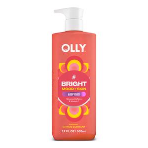 OLLY Bright Mood + Skin Body Wash with Ginseng Caffeine & Vitamin C for Radiant Radiance 17 fl oz