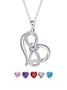 Infinity Heart Pendant Necklace for Women, Elegant Heart Pendant Necklace, Dainty Everyday Jewelry Gift for Women Wife Mom