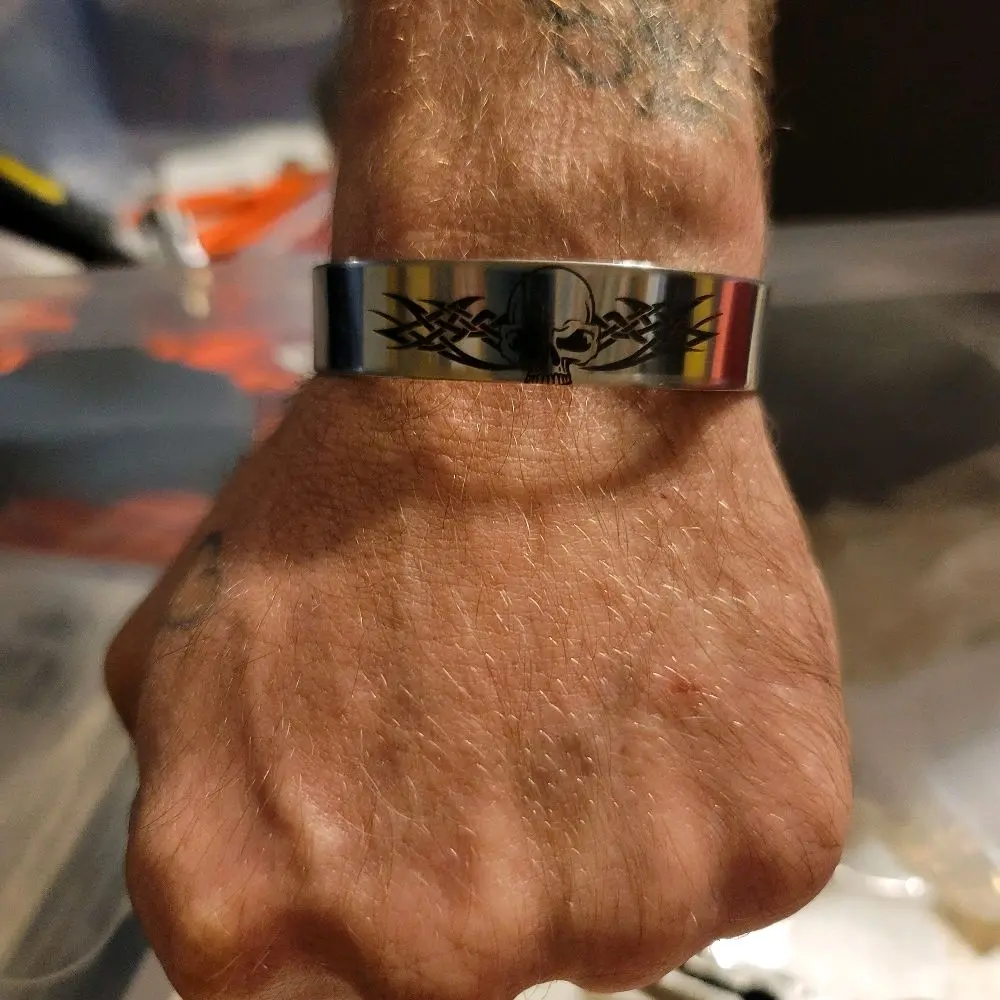 Custom Engraved Stainless Steel Bangle Bracelet