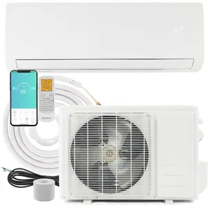ROVSUN 9000/12000/18000/24000 BTU Ductless Mini Split AC/Heating System, 20 SEER Inverter Split-System Wall Air Conditioner with Heat Pump, Pre-Charged Condenser & Installation Kit, Works with Alexa and WIFI, 115V