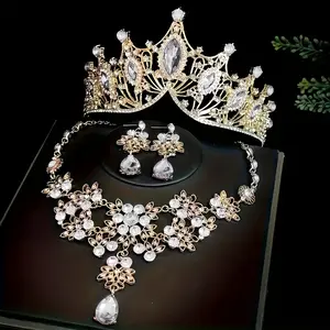 4pcs Luxurious All-Match Crown Super Fairy Light Luxury Tiaras Fairy Princess Birthday Rhinestone Crown Accessory