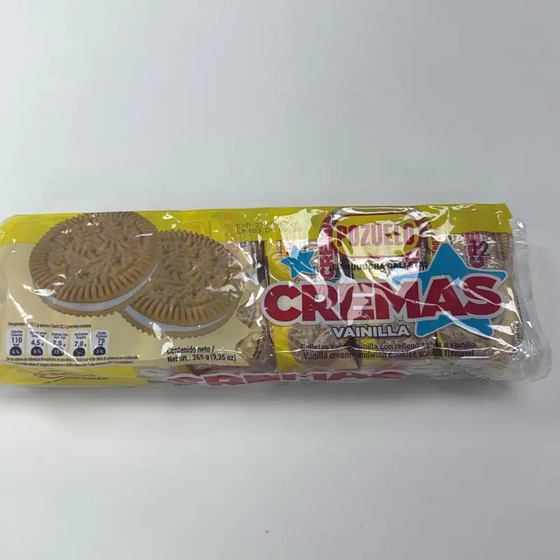 3 Packs Pozuelo Cremas sabor Vainilla 12 Und