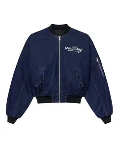 Vale Forever 1999-2000 Raw Denim Bomber Jacket Navy