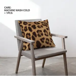 Classic Leopard Print Throw Pillow, 1 Piece, Gothic Wild Animal Style Cushion, Single-Side Printed, Smooth Velvet Fabric, 18x18 inch, Decorative Pillow for Bedroom, Sofa, Living Room, Great Gift Option