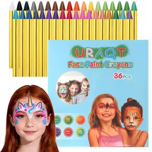 36PCS Face and Body Paint Crayons, XL Face Painting Kit Safe and Non-Toxic Ultimate Party Pack Including 14 Colors for Birthday Makeup Party Supplies, Festivals, Gifts