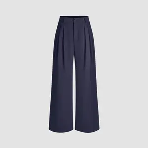 Cider [3 colors, size 2-26] Corduroy Mid Waist Pleated Wide Leg Trousers