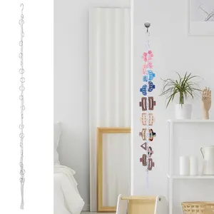 Macrame Hair Claw Clip Organizer with Rotating Hook 20 Metal Rings  Hair Clip Holder Boho Hairs Barrettes Hanger  Decor  Hairclips Organizer Display for Bedroom College Dorm
