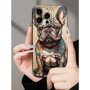 French Bulldog Pattern Design Theme  Aesthetic Cute Phone Case,Suitable for iPhone17/iPhone17 air/iPhone17 pro/iPhone17 pro max/16 Pro Max/15 Pro Max/14 Pro Max/13 Pro Max/12 Pro Max/11 Pro Max , Compatible With Samsung Galaxy Series A54/A53
