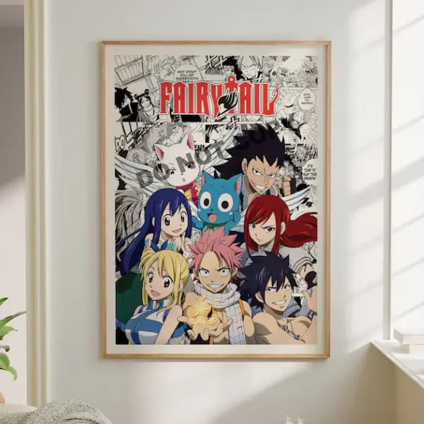 Anime Manga Poster, Fairy Tail Art Print, Curated Manga Panels, Wall Art, Best Gift for Anime and Manga Fans, Otaku Room Decor (Unframed - Print Only)
