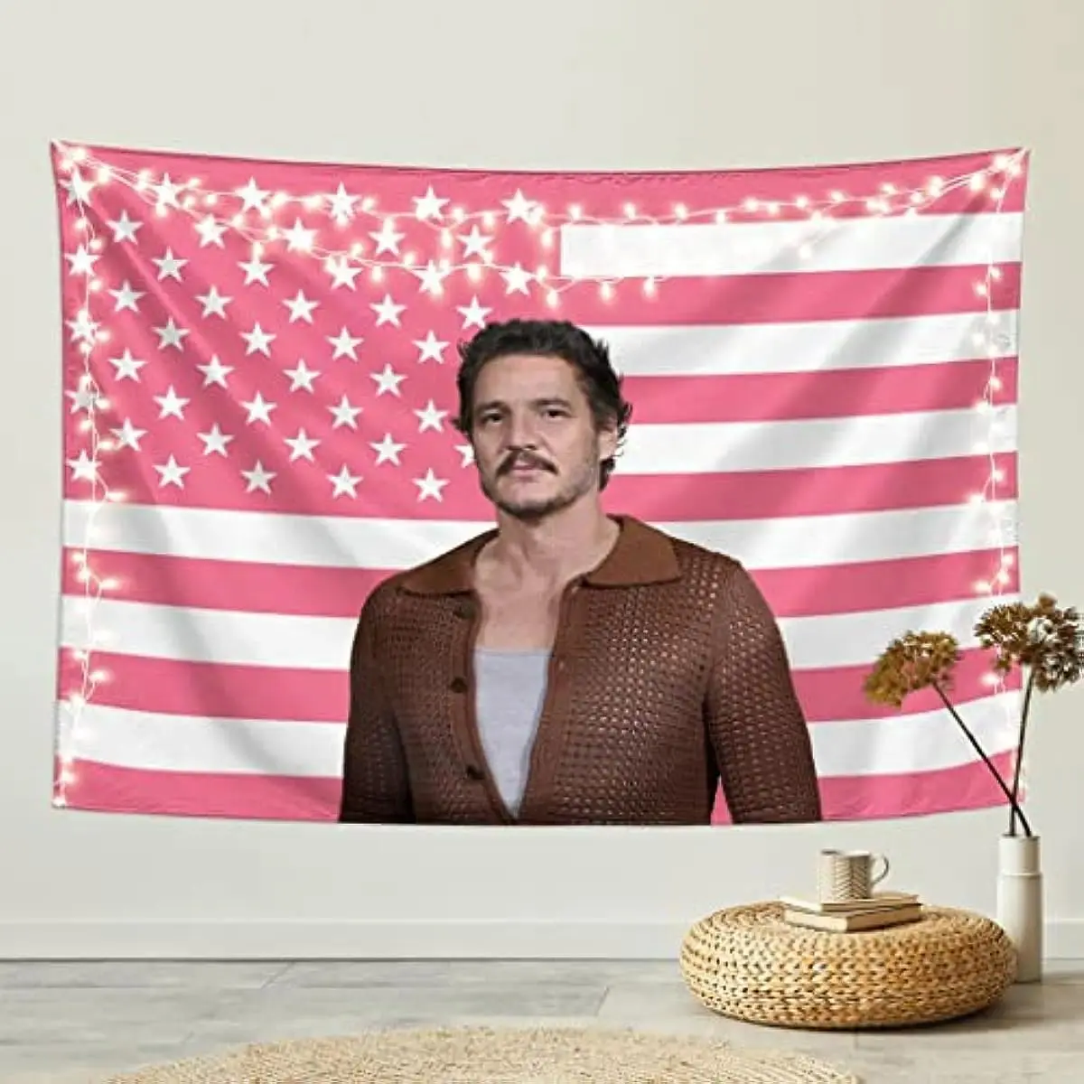 Peach Pedro Pascal Decorative Print Tapestry - 40x30in (102x76cm) Classic Lightweight Strong Animal-Themed Indoor Wall Hanging, Outdoor Decor, Birthday Gift