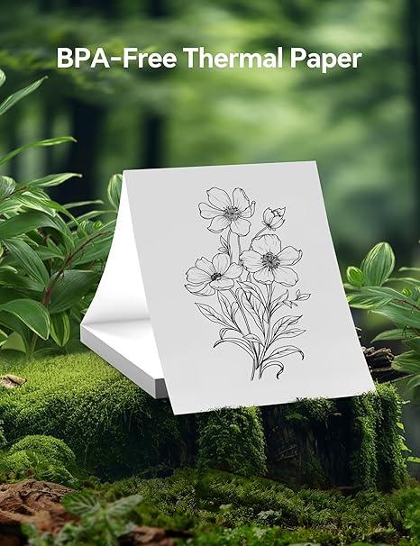 iDPRT Thermal Printer Paper, 200 Sheets Folded US Letter 8.5 x 11 Inch, MT610 & MT888 Thermal Paper,Compatible with iDPRT/HPRT/PRT Portable Printer