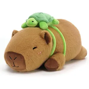 Weighted Stuffed Animals Capybara Plush, Weighted Capybara Stuffed Animals with Turtle Backpack, Soft Pillow Toy for Kids Adults, Birthday Present & Valentines Gifts 9.8 Inch, 0.8 Lb