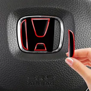 Steering Wheel Sticker Suitable for Honda Accord Civic Spirior City FIT CRV Car Steering Wheel Front and Rear Badge Logo Sticker Protective Decoration 1pc