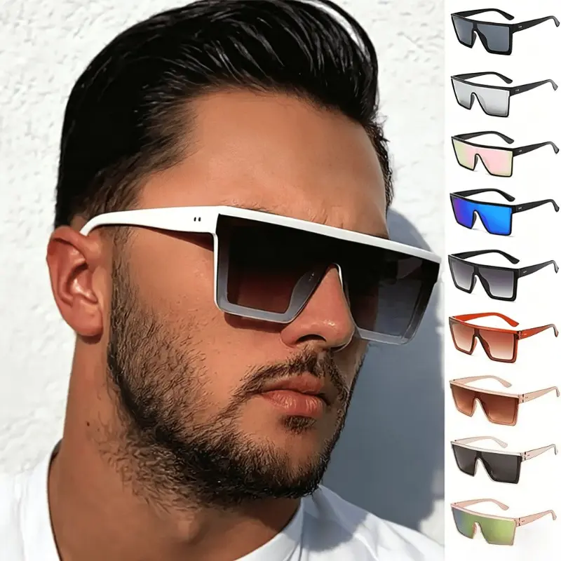 Oversized Shield Sunglasses for Men & Women, UV400 Protection Flat Top One-Piece Sunglasses, Trendy Large Frame Sun Glasses, Multiple Colors, Perfect for Summer Vibes & Outdoor Wear summerwins,summerwins