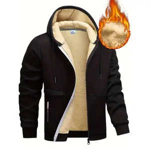 New fashion outerwear for autumn and winter 2025: thick jacket, hooded sportswear, open front design, European sizes, fashionable and trendy style.