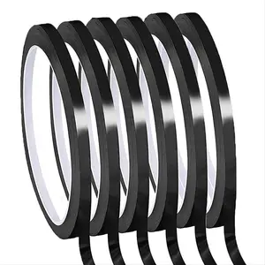 Whiteboard Pinstripe Tape 6 Rolls 1/8Inch Thin White Board Dry Erase Line Gridding Tape (Black)