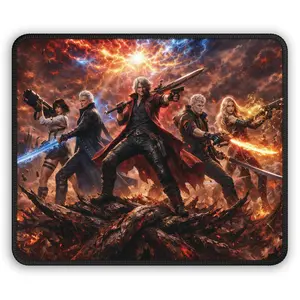 Demon Hunter Warriors Gaming Mouse Pad | Fantasy Action Scene