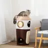 Happy & Polly Vintage Art Deco Coffee Cup Cat Tree House - Plush Cozy Indoor Nap Spot, Wood Vertical Scratcher, Multi-Functional Scratch & Rest, Adventure Play, No Assembly, for Cats Up to 20lb (Coffee Cup Aesthetics, Contemporary, Classic, Traditional),f