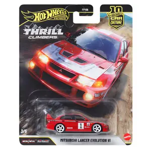 Hot Wheels Car Culture 2026 Thrill Climbers Mitsubishi Lancer Evolution VI, 1:64 Scale, Diecast Model Car