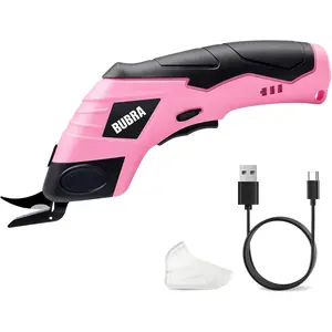 Hardware supplies BUBRA Cordless Electric Scissors 4V Electric Fabric Cutter with Safety Lock Button, Lightweight Rechargeable Power Shears for Cardboard, Felt, Leather & Paper