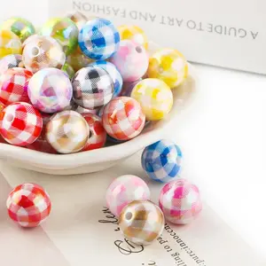 Colorful Plaid Beads, 20pcs/set DIY Beads for Bracelet Necklace Earrings, DIY Jewelry Making Supplies for Bracelet Necklace Earrings, DIY Mix Beads