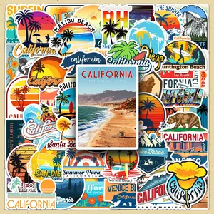California Landscape Theme Sticker, 100pcs/set Sticker Packs Repeatable California Local Characteristic Self Adhesive DIY Decorative Stickers, Graphic Decal, Scrapbooking & Stamping Supplies