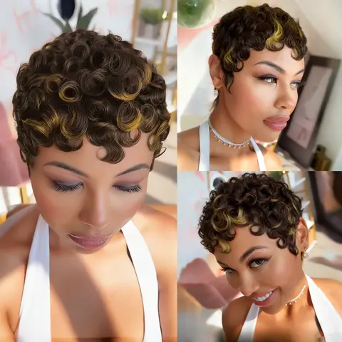 Short Curly Pixie Cut Wig For Black Women | Glueless Short Curly Wig, Ready To Wear, Natural Looking Layered Curls, Easy To Install, Beginner Friendly, Stylish Short Hairstyle For Everyday Wear, Parties & Special Occasions