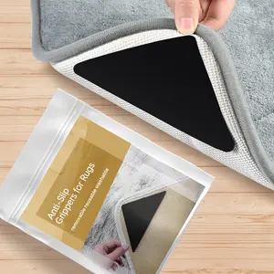 12 count Rug Tape, Non Slip Rug Pads Grippers for Hardwood Floors and Tiles, Double Sided Adhesive Carpet Tape,  and Washable Tape Grippers for Area Rugs to Keep Rugs in Place