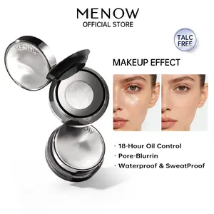 [New Arrival] MENOW Soft-Focus Loose Powder, translucent, matte finish, oil-controlling, waterproof, sweat-resistant, concealing, pore-minimising, 18H wear, talc-free, suitable for dry and oily skin(Free 2 powder puffs)