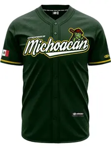 2.0 Michoacan Jersey (DARK GREEN MICHOACÁN) - Unisex Short Sleeve Jersey for Baseball & Softball - Breathable Fabric, Fitted Design, Machine Washable
