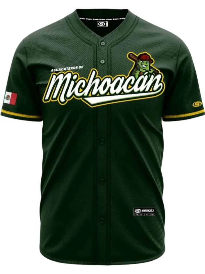 2.0 Michoacan Jersey (DARK GREEN MICHOACÁN) - Unisex Short Sleeve Jersey for Baseball & Softball - Breathable Fabric, Fitted Design, Machine Washable