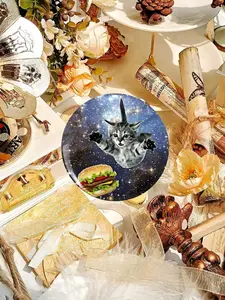 Unique Cat Print Pin Badge, Fashion Accessory, DIY Plastic Button, Creative Holiday Gift, Unisex Decorative Lapel Pin, Unique Pattern