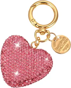 Heart Keychain - Sparkling Rhinestone Girly Key Ring, Cute Accessory for Women
