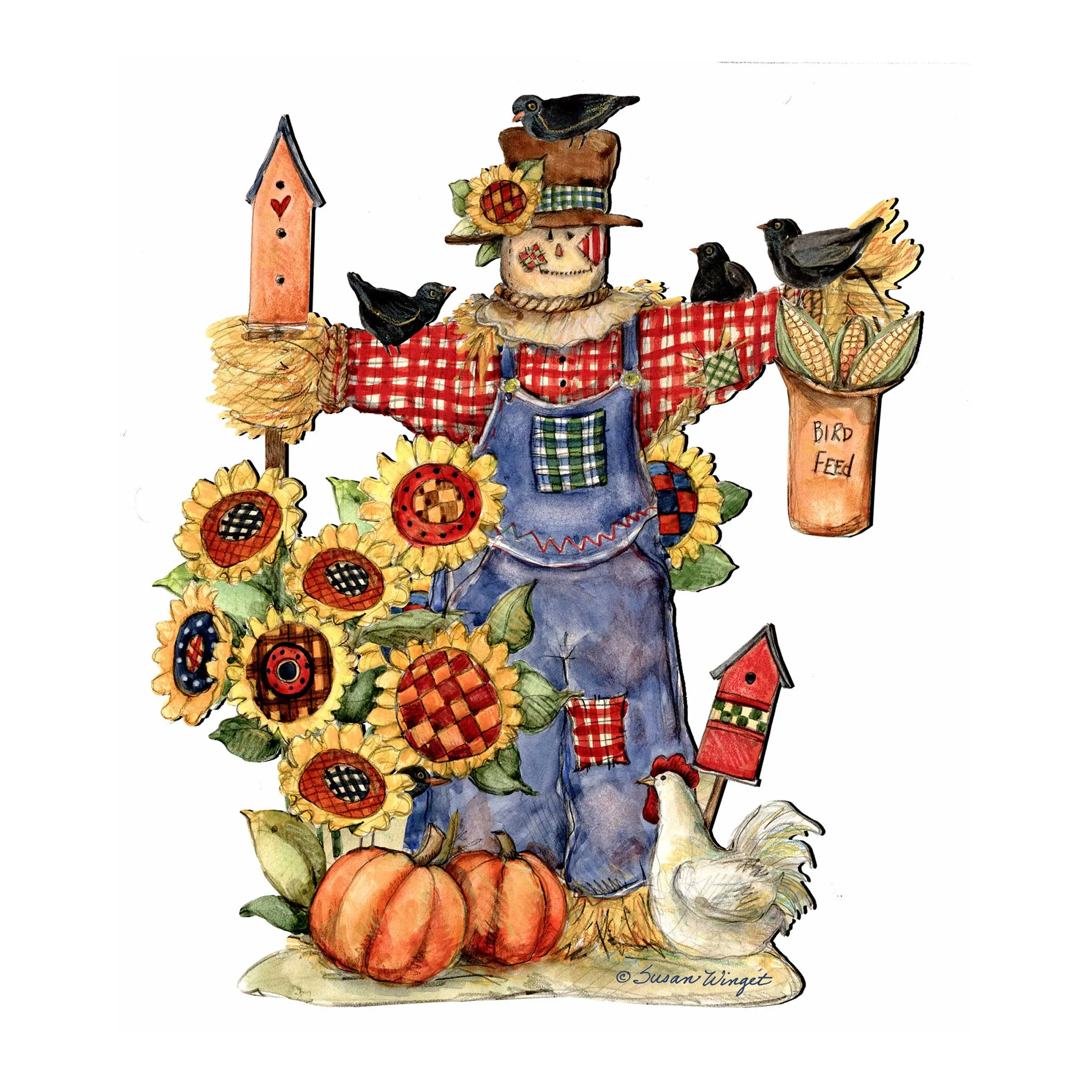 Fall Harvest Scarecrow Door Decor