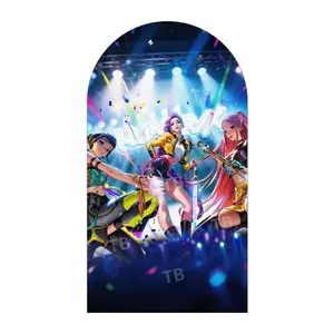 15-day 2D Flat Delivery Concert Stage Confetti Anime Idol Arch Backdrop Cover Set for Birthday Party