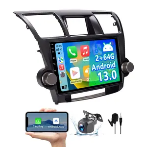 Android 13 Car Stereo for Toyota Highlander 2009 2010 2011 2012 2013 2014, 10" Touchscreen Car Radio Support Bluetooth,Wireless CarPlay Andriod Auto/WiFi/FM/GPS/Backup Camera