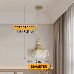 UDS Crystal Chandelier with Adjustable Height, Modern Luxurious Flush Mount Ceiling Light for Living Dining Room Entryway