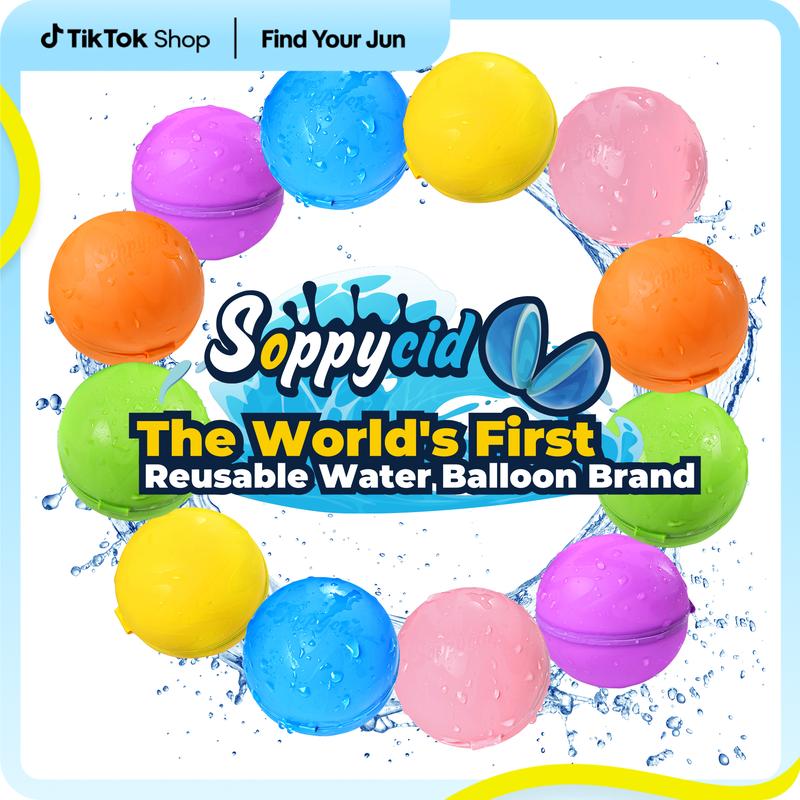 Soppycid Party Game Reusable Water Balloons, Quick-Fill Self-Sealing ...