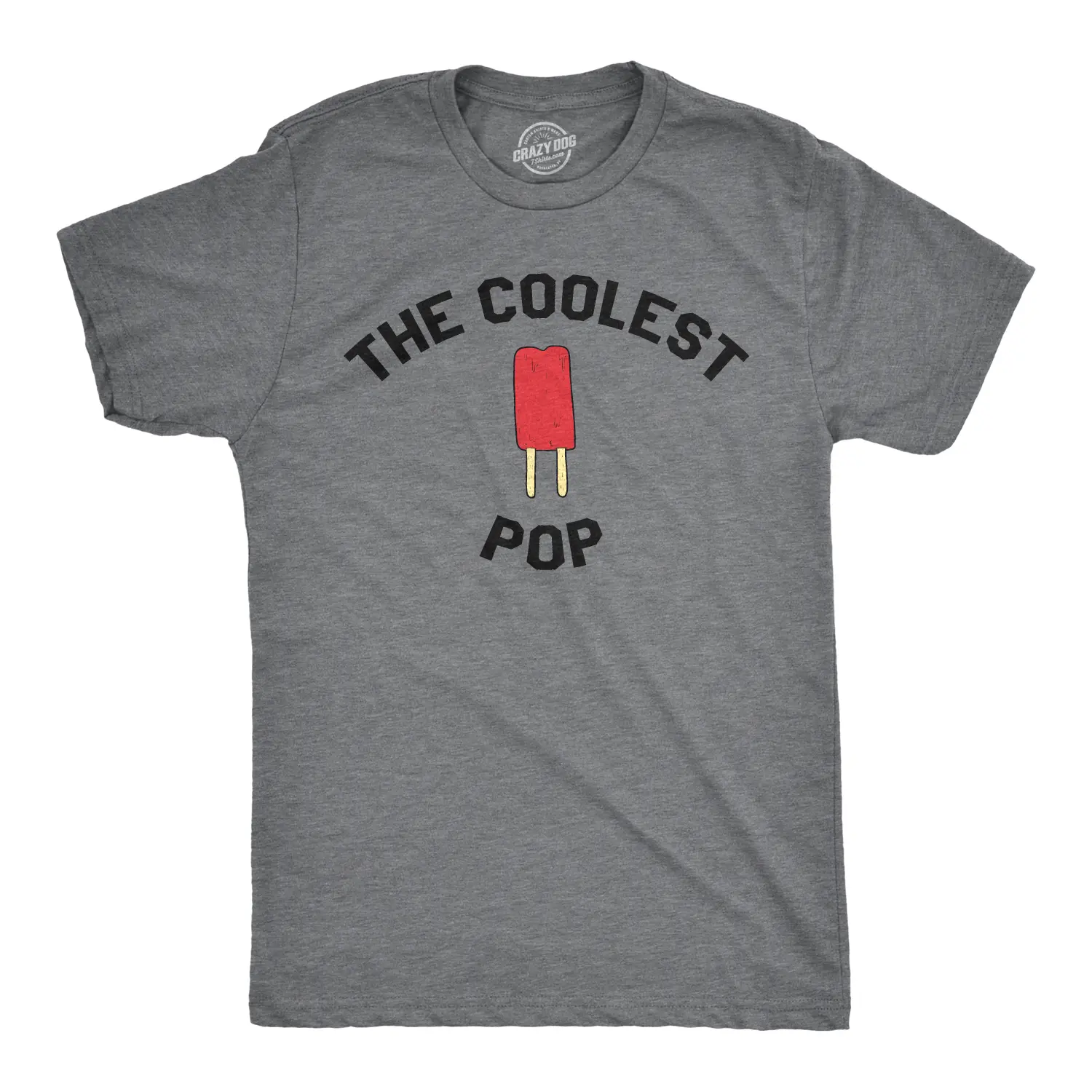 Mens Coolest Pop Funny Best Dad Ever Cool Fathers Day Novelty Graphic T shirt Mens Funny T Shirts Cool Vintage Fashion T-Shirt Gift Classic Menswear Dad Joke Apparel for Men Novelty Tees for Guys Dark Grey