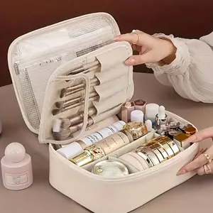 Multi-Layer Detachable Large-Capacity Cosmetic Bag, Portable Brush & Beauty Product Storage, Travel-Ready Organizer Suitable for Men and Women Drinkware