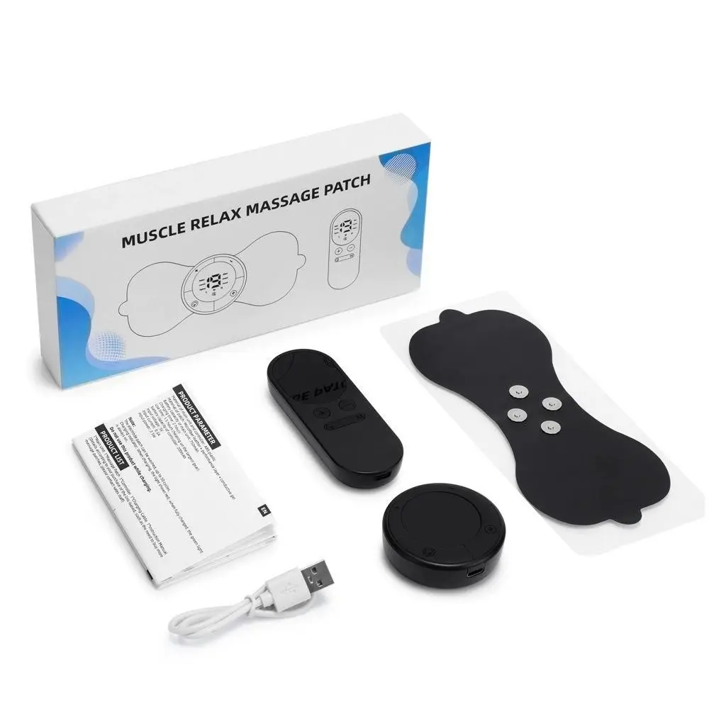 Multifunctional Massage Patch, Portable Remote Control Digital Display Massager, 6 Modes 19 Levels, Full Body Back Neck Shoulder Waist, Muscle Stimulator