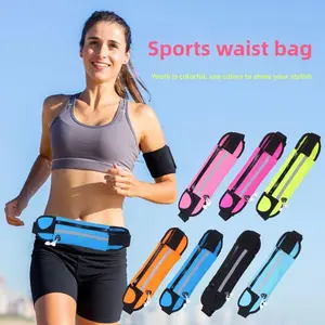Solid color outdoor sports fanny pack, large capacity, mountain climbing running fanny pack, portable sweat-proof fanny pack