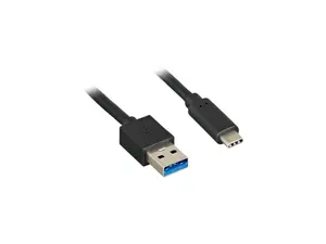 Nippon Labs 10ft. USB Type C 3.1 Gen 2 Male to Type A Male Cable 28AWG+24AWG, 10Gbps, 3A, Gold plated connectors - Black USB Type-C to A Cable 20USB3-10CMAM-G