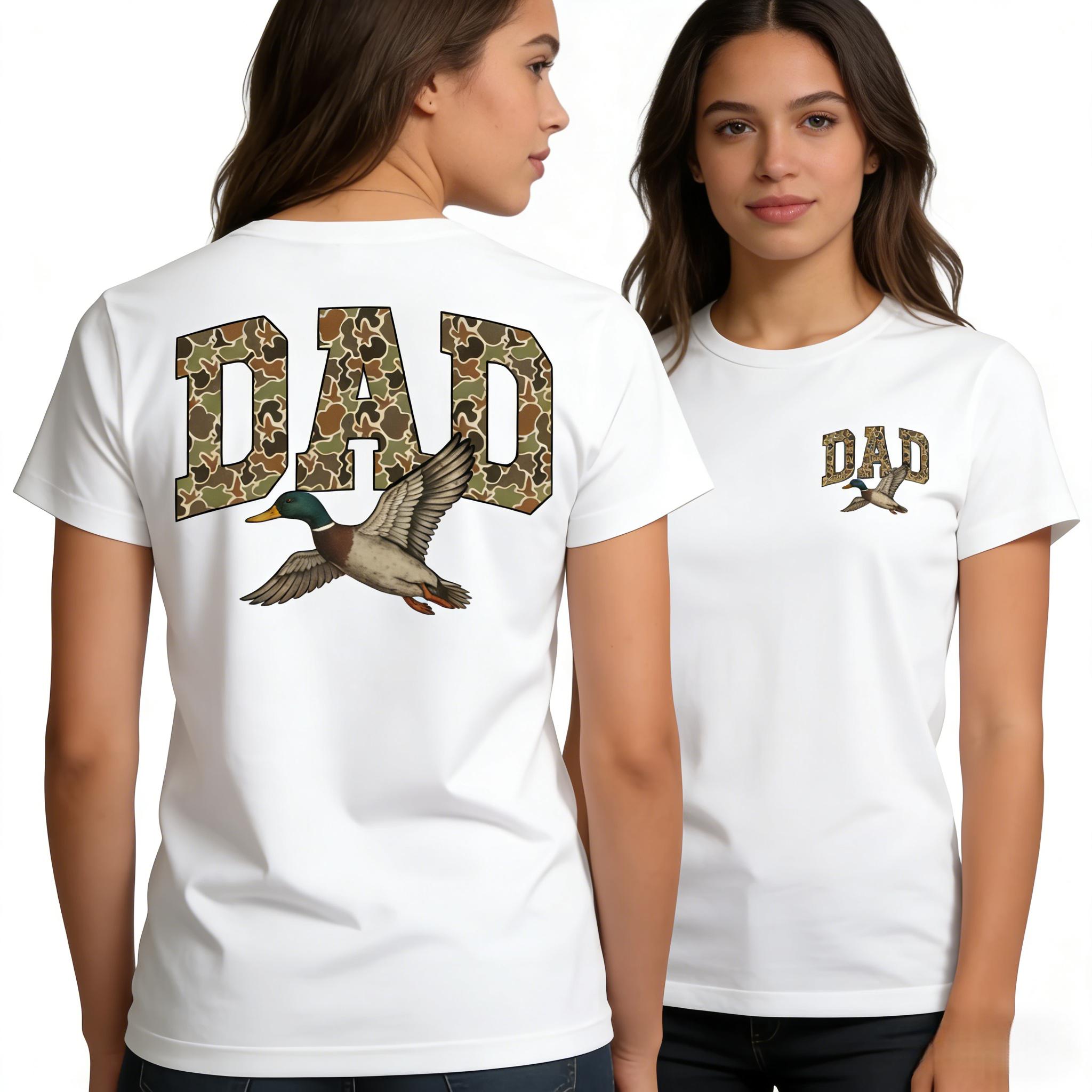 Camo Duck Dad T-Shirt, Old School Camouflage Hunting Tee, Southern Outdoor Style For Believers, Perfect Father’S Day Gift For Dad Or Husband, Vintage Comfort Colors Graphic Shirt, Unisex Casual Outdoor Tee