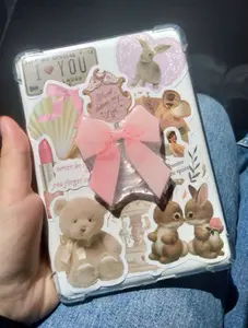 Coquette Magsafe Phone Grip, Cute Balletcore Bow Phone Holder, Pink Bow Kindle Accessory for BookTok, Girly Griptok Gift, Black Pink Coquette Acrylic Socket