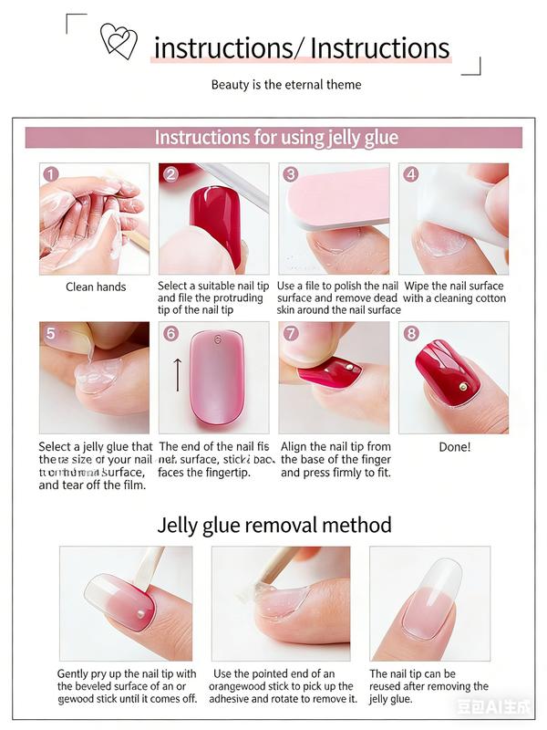 3D Pink Press on Nails Almond -MediumFrench Tip Fake Nais with EmbossedFlower&Gold Bead Designs,Glossy FinishReusable False Nails with Glue Tabs-24PcsNail Kit for Women Manicure